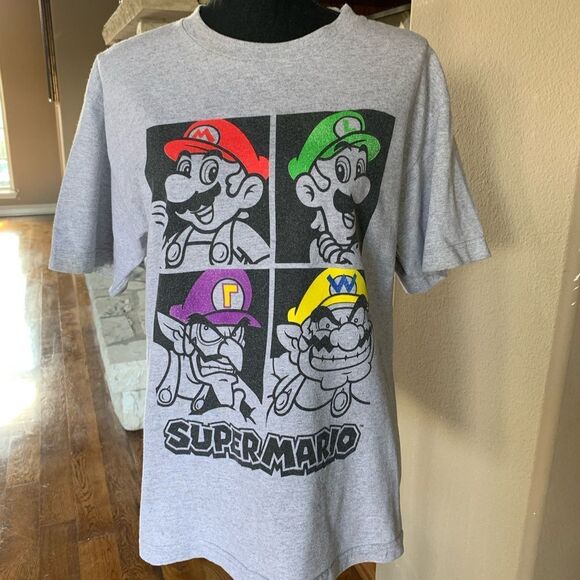 Super Mario Gray T Shirt - Picture 1 of 7